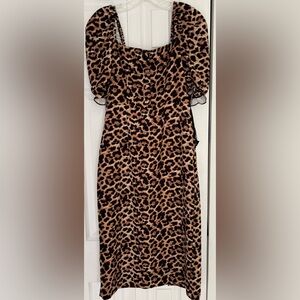 Leopard Print Midi Dress